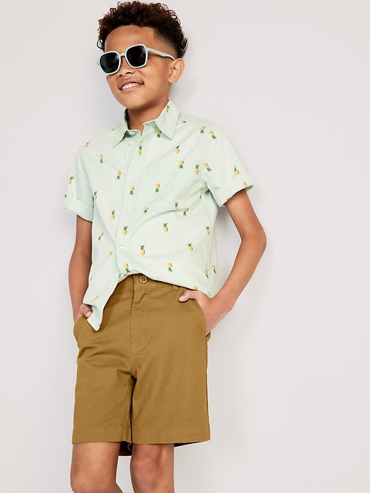 Straight Twill Shorts for Boys (Above Knee)