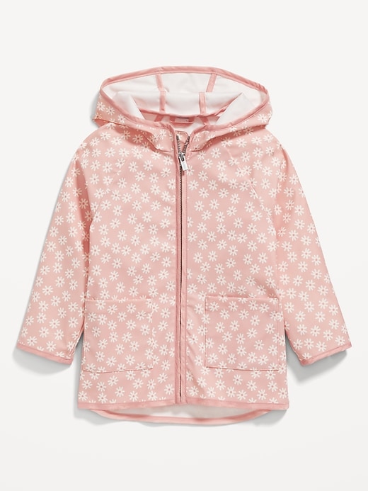 View large product image 1 of 2. Hooded Water-Resistant Floral Tunic Jacket for Girls