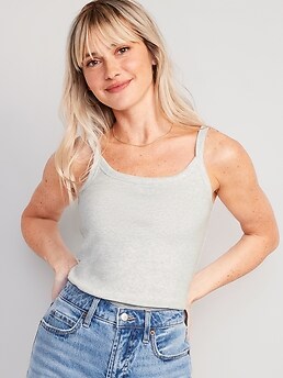 Fitted Rib-Knit Cami Top for Women