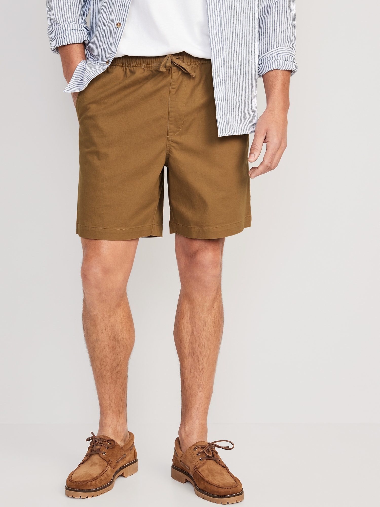 Old Navy Pull-On Twill Jogger Shorts -- 7-inch inseam brown. 1