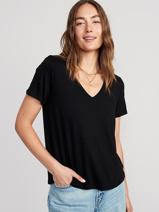 Image number 1 showing, Luxe V-Neck T-Shirt