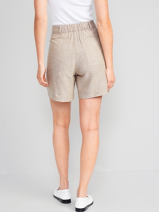 High Waisted Linen Shorts, Linen Bermuda Pants, Linen Short Women / ANDINA  / Plus Size Linen Pants, Linen Clothing, Summer Shorts, Adeptt 