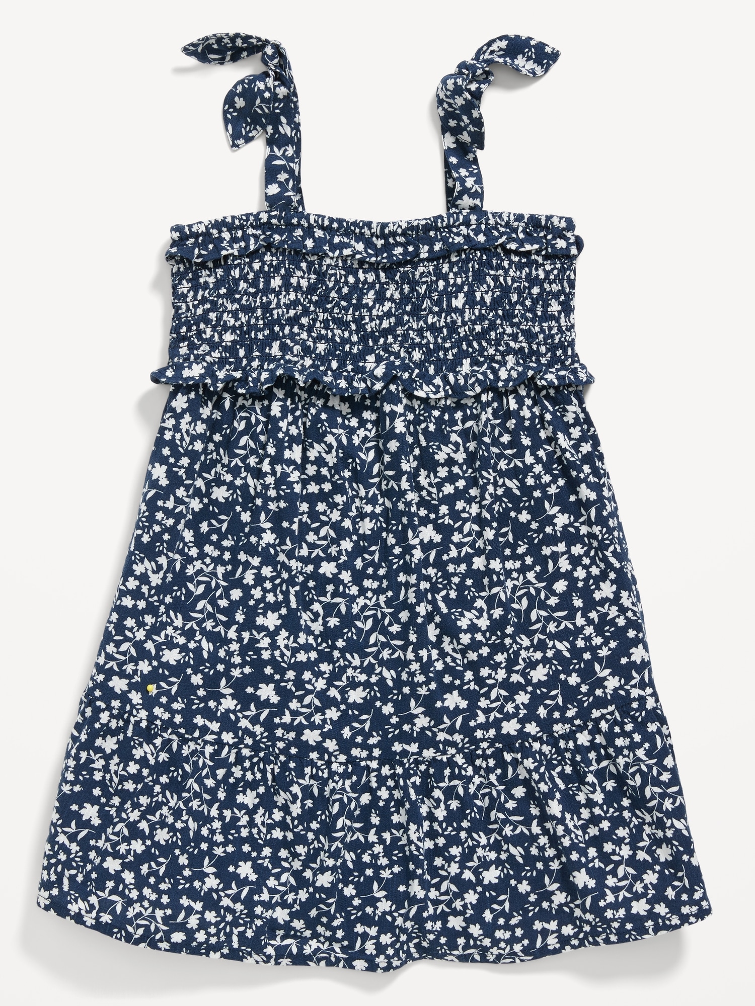 Robe à smocks étagée nouée aux épaules à imprimé assorti pour Toute