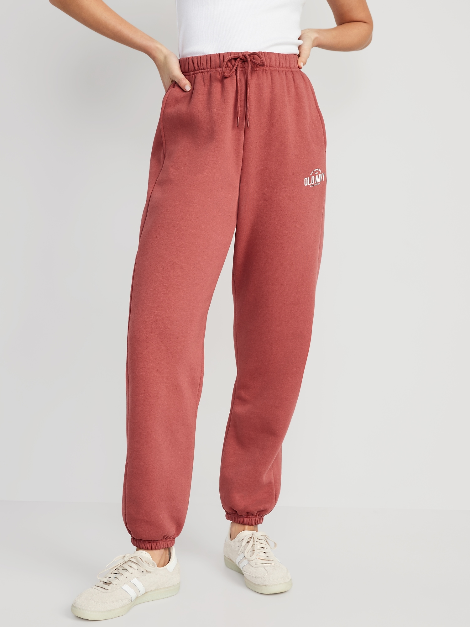 Old Navy Extra High-Waisted Logo Sweatpants pink. 1