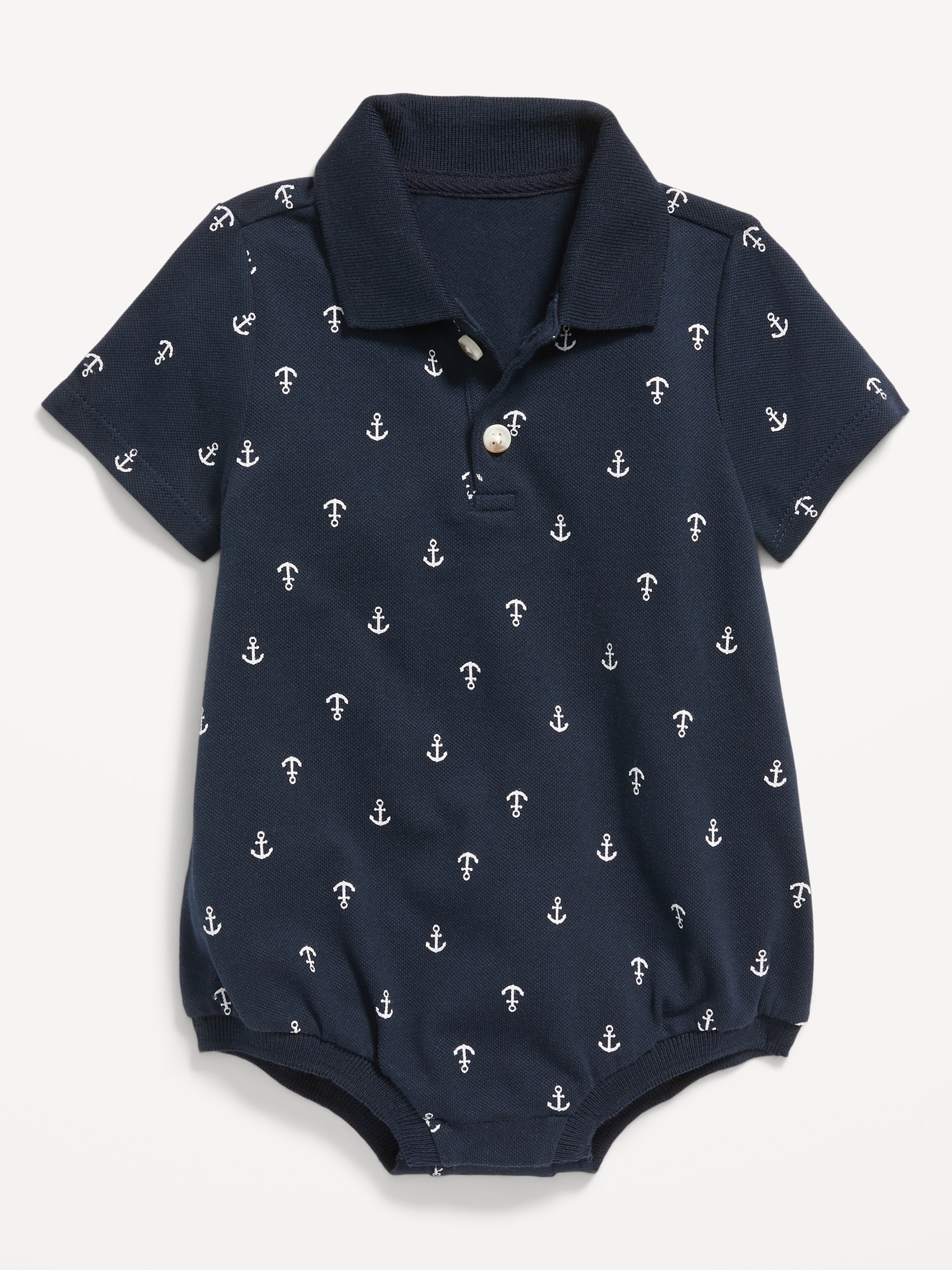 Old Navy Printed Short-Sleeve Polo Romper for Baby multi. 1