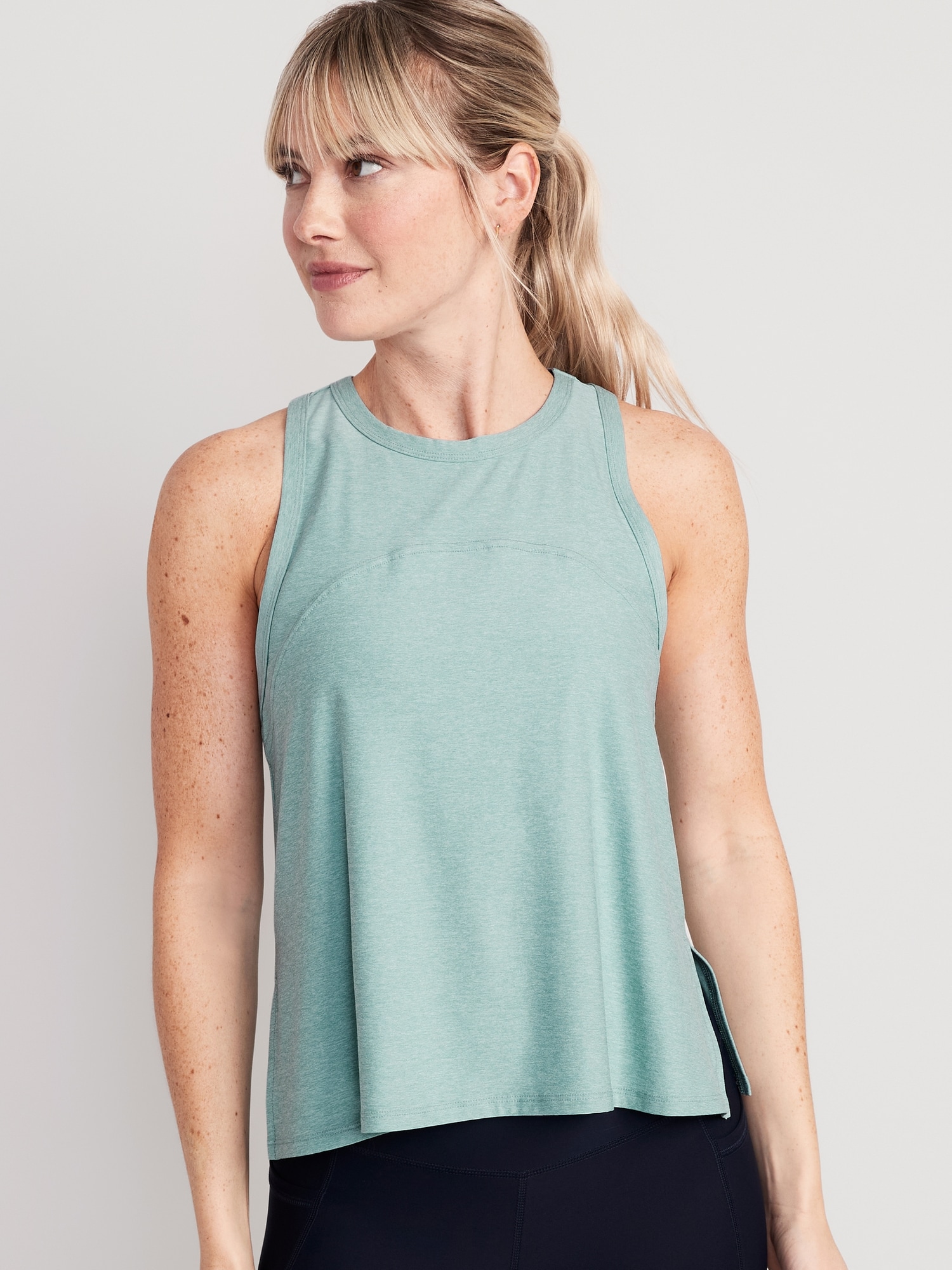 Old Navy Cloud 94 Soft Slub-Knit Tank Top for Women blue. 1