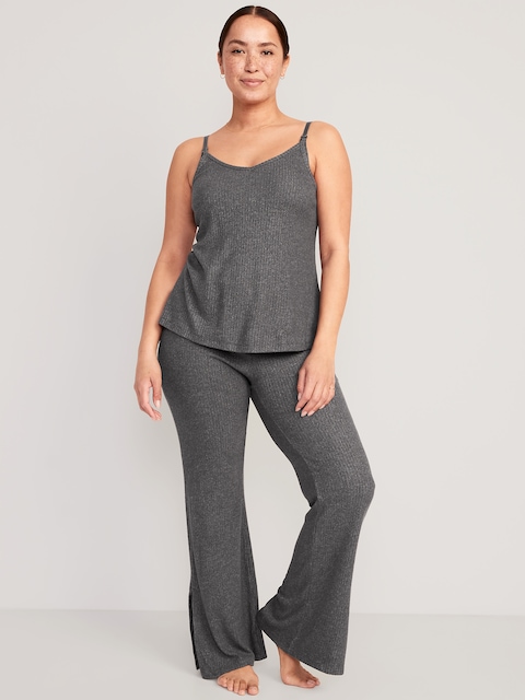 Maternity Rib-Knit Lounge Cami Top and Pants Set
