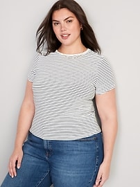 Striped Slim-Fit Crop T-Shirt