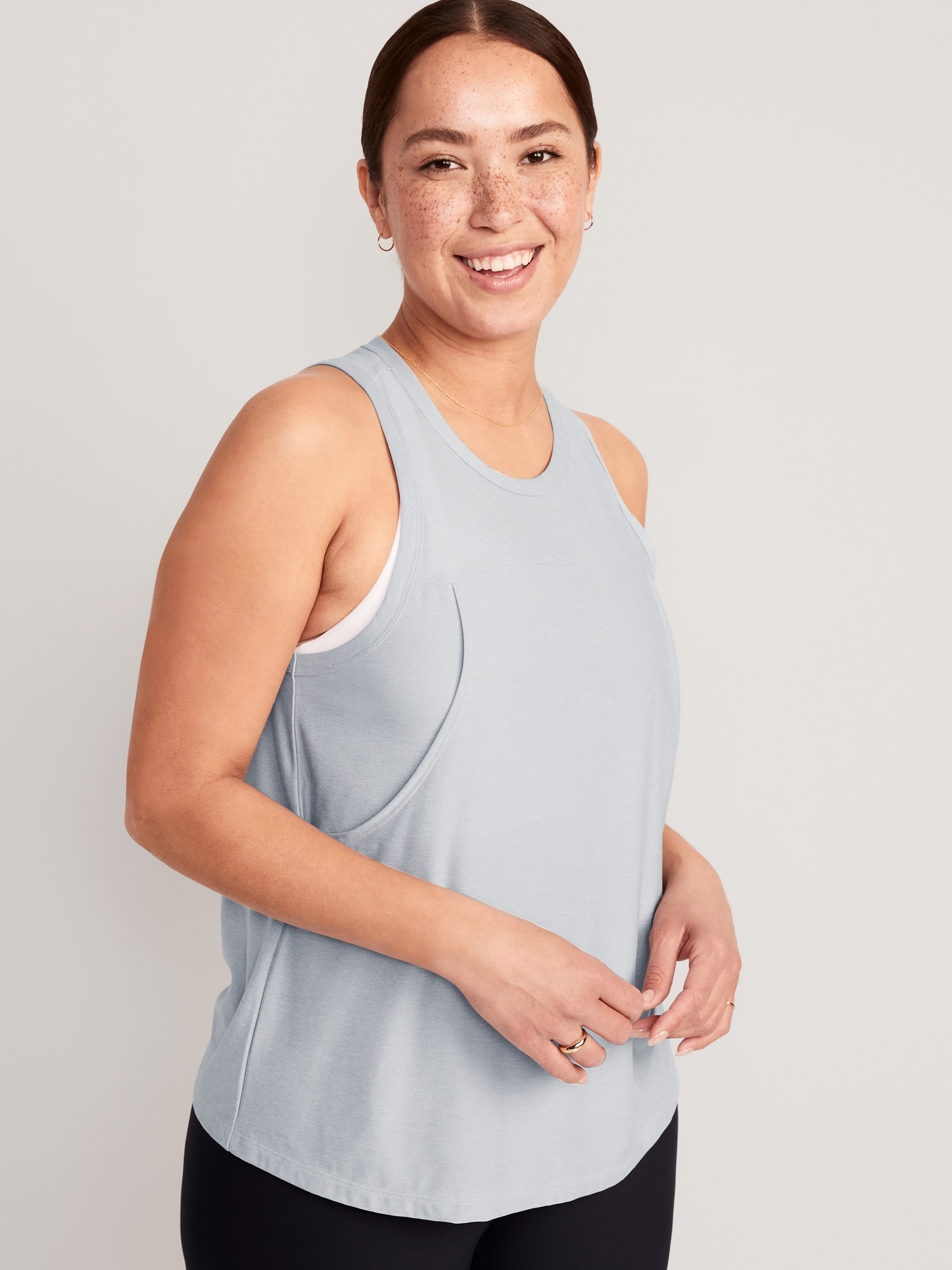 Old Navy Maternity Cloud 94 Soft Sleeveless Cutout T-Shirt gray. 1