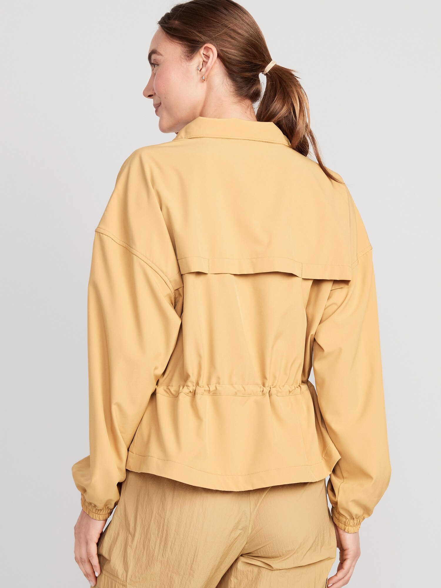 Loose StretchTech CinchedWaist Jacket Old Navy