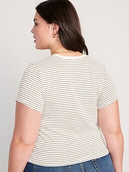 Relaxed Striped T-shirt, Short Sleeve Tops