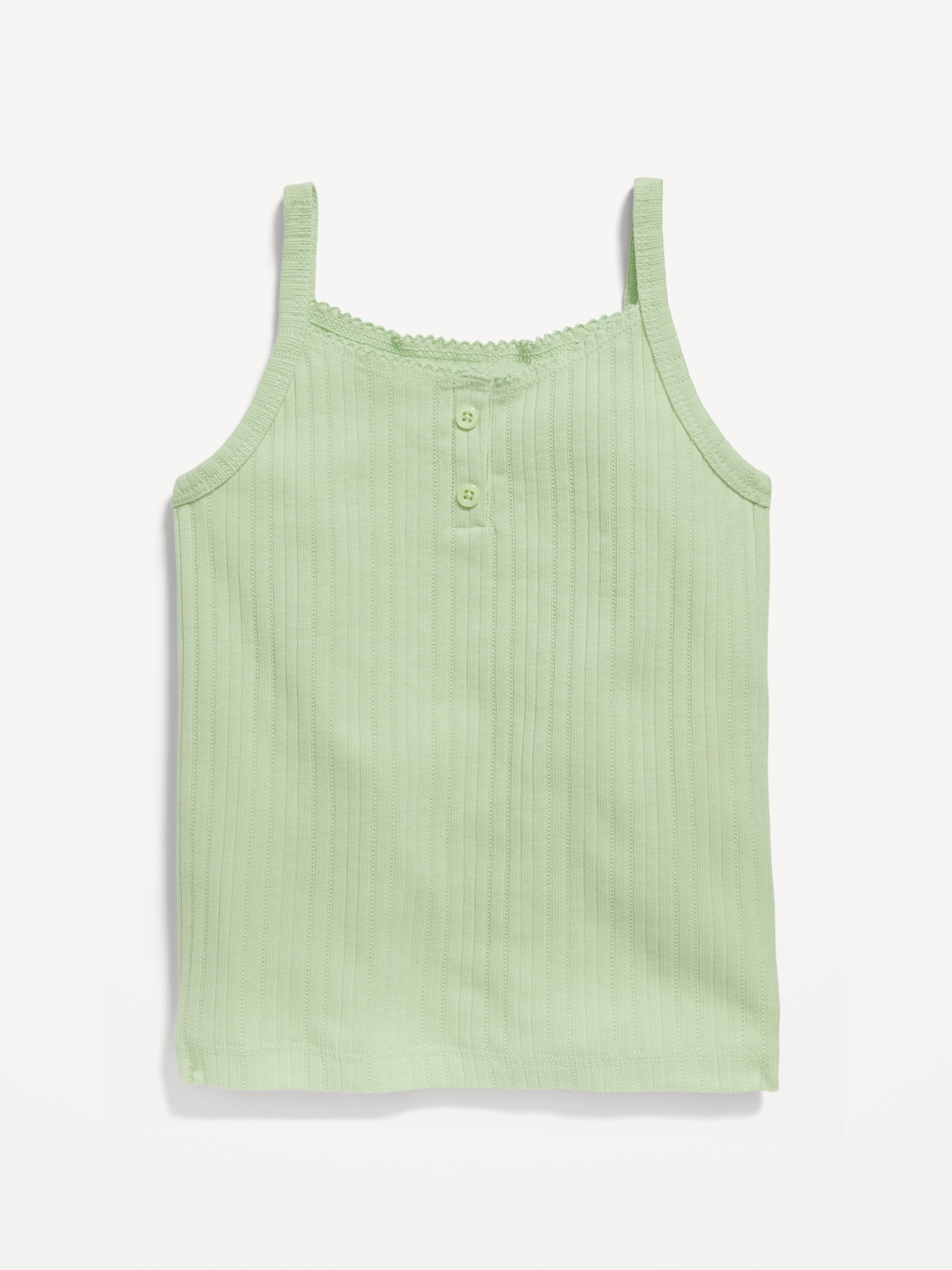 Old Navy Pointelle-Knit Henley Cami Top for Toddler Girls green. 1