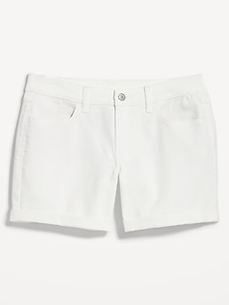 Mid Rise Wow White Jean Shorts 5 inch inseam Old Navy