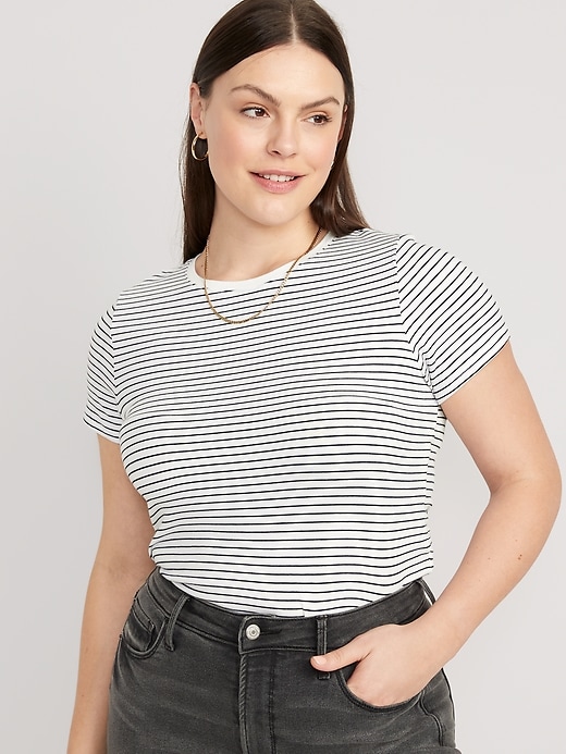 Image number 5 showing, Striped Slim-Fit Crop T-Shirt