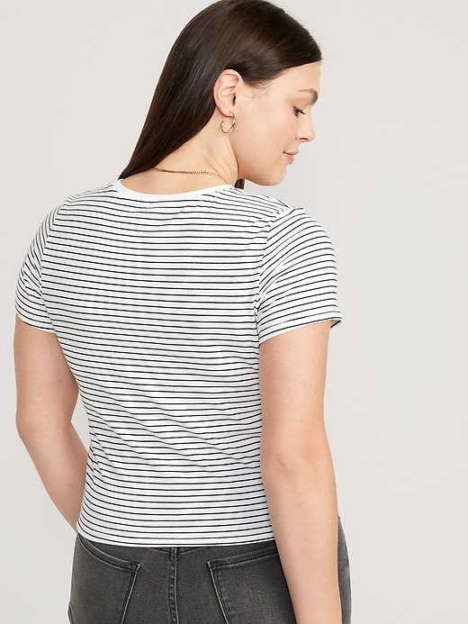 Image number 6 showing, Striped Slim-Fit Crop T-Shirt
