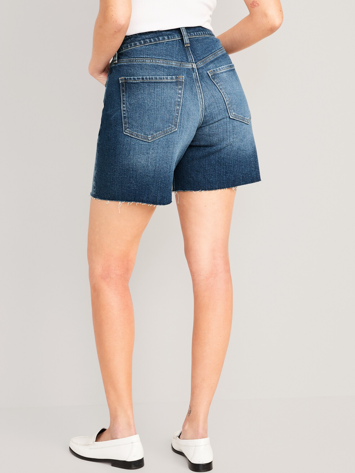 Curvy High-Waisted OG Straight Cut-Off Jean Shorts for Women -- 5