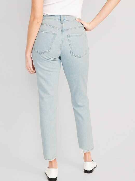 Image number 2 showing, Curvy High-Waisted Button-Fly OG Straight Ankle Jeans