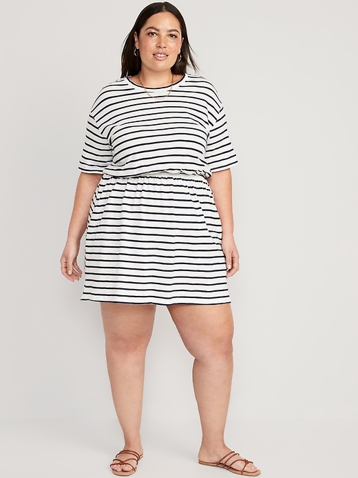 Image number 7 showing, Waist-Defined Striped Mini Dress for Women