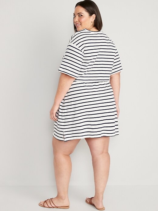 Image number 8 showing, Waist-Defined Striped Mini Dress for Women