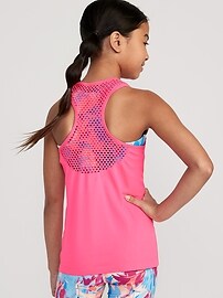 View large product image 4 of 4. Seamless Rib-Knit Racerback Performance Tank Top for Girls