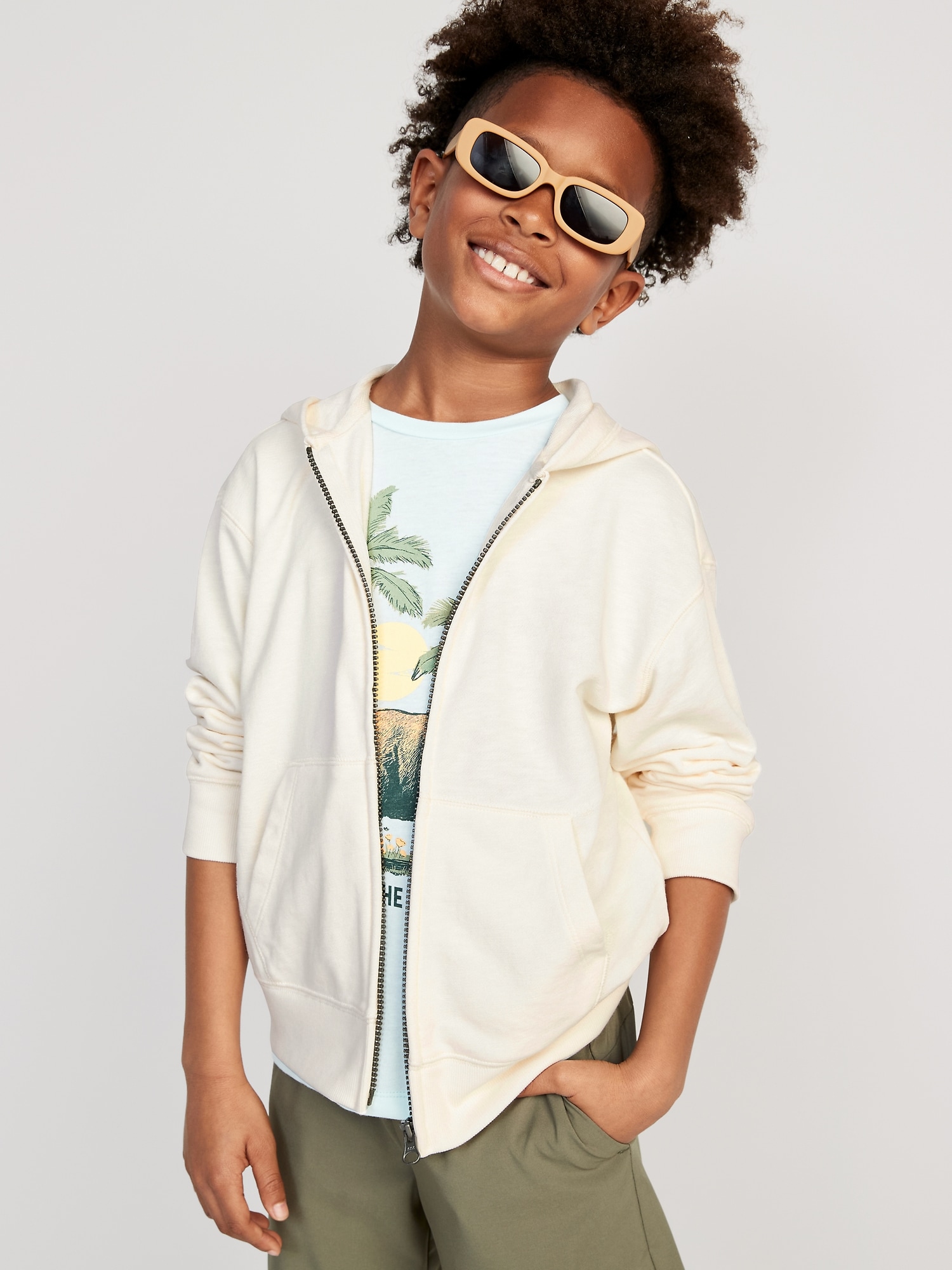 Zip Front French Terry Hoodie for Boys Old Navy