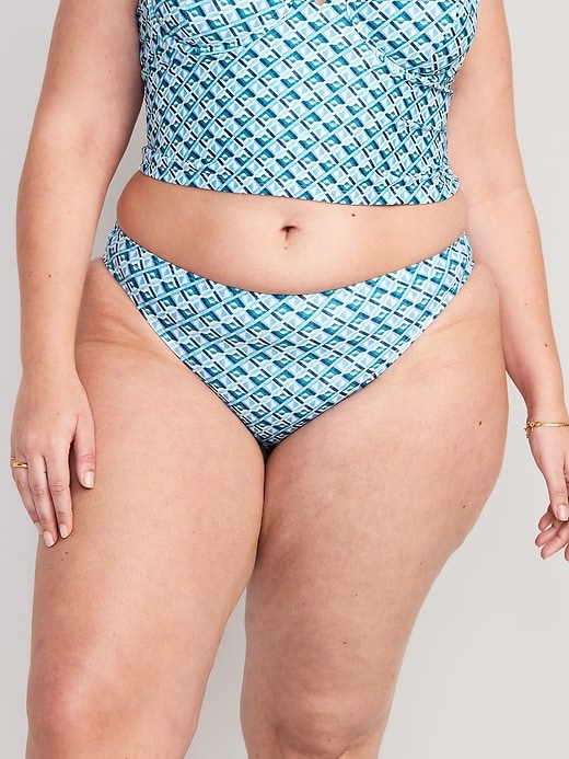 L'image numéro 7 présente Culotte de bikini à taille haute à imprimé, coupe française pour Femme