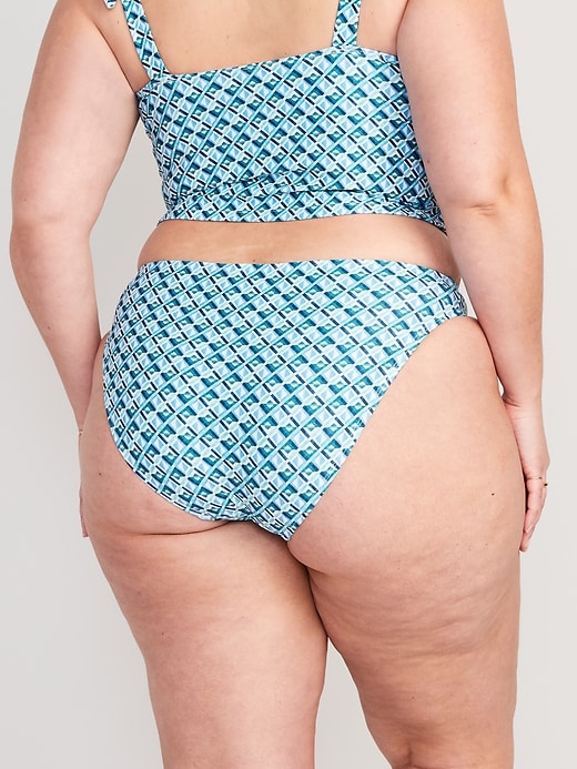 L'image numéro 8 présente Culotte de bikini à taille haute à imprimé, coupe française pour Femme