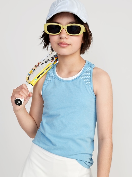 Seamless Rib-Knit Racerback Performance Tank Top for Girls | Old Navy