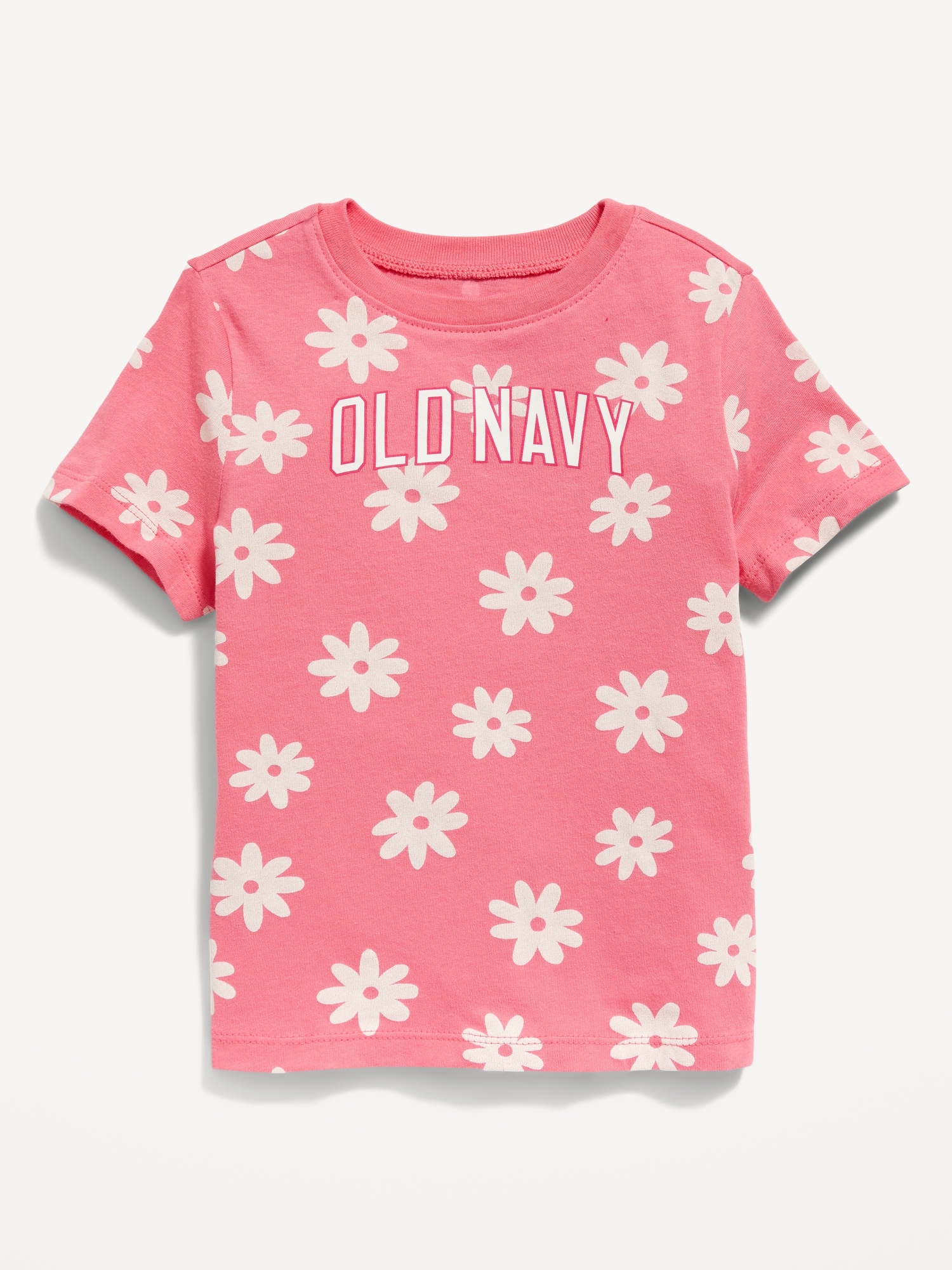 Old Navy Unisex Printed Logo-Graphic T-shirt for Toddler pink. 1