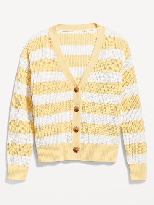 Image number 4 showing, Striped Lightweight Shaker-Stitch Cardigan Sweater for Women