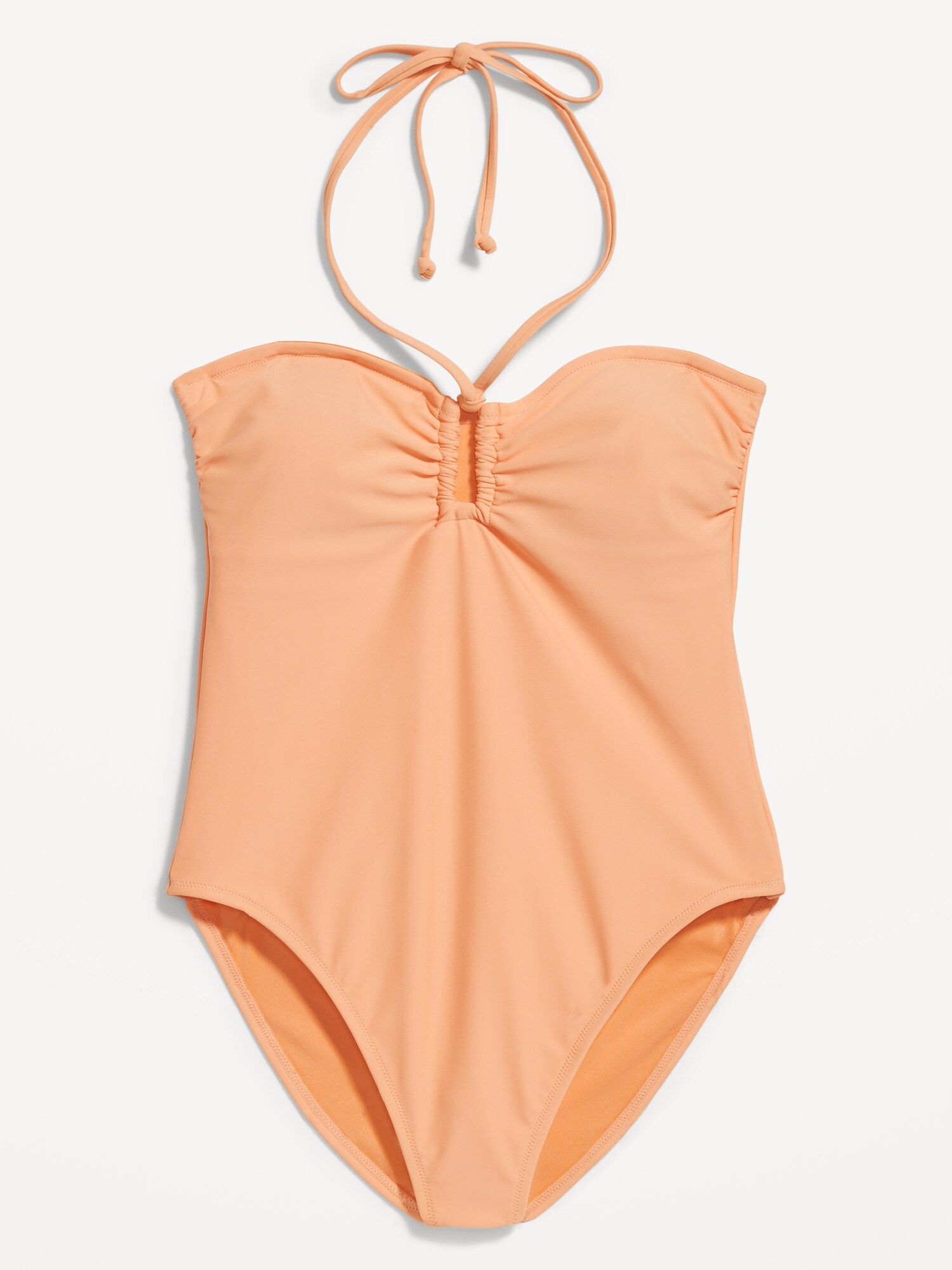 Square-Ring Halter One-Piece Swimsuit