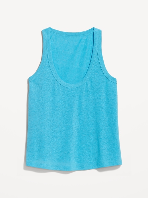 Adrift Light Blue Linen Tank Top