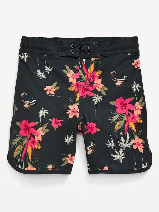 L'image numéro 1 présente Short de surf à ourlet arrondi fendu à imprimé pour Garçon