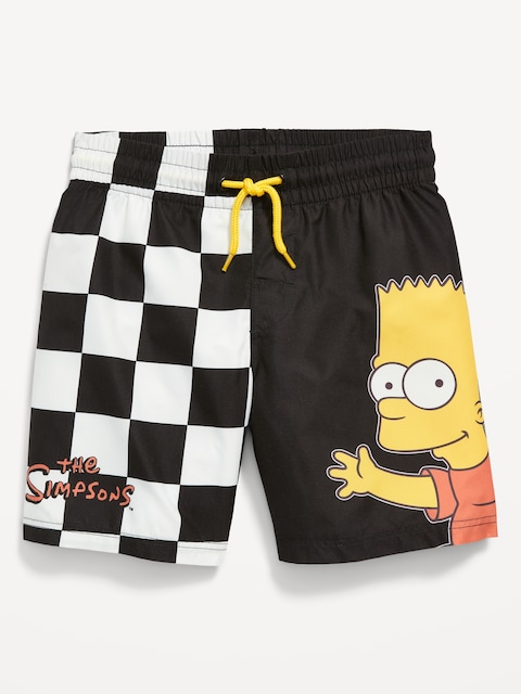 Licensed Pop-Culture Graphic Swim Trunk for Boys - The Simpsons