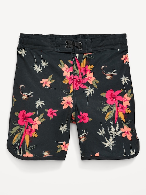 SHORT DE SURF À OURLET ARRONDI FENDU À IMPRIMÉ POUR GARÇON