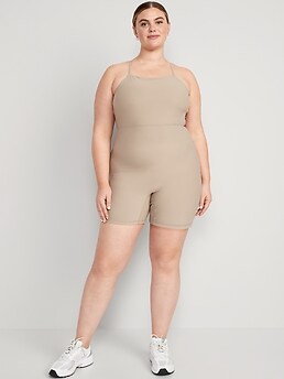 PowerLite Lycra® ADAPTIV Square-Neck Short Bodysuit for Women -- 6-inch inseam