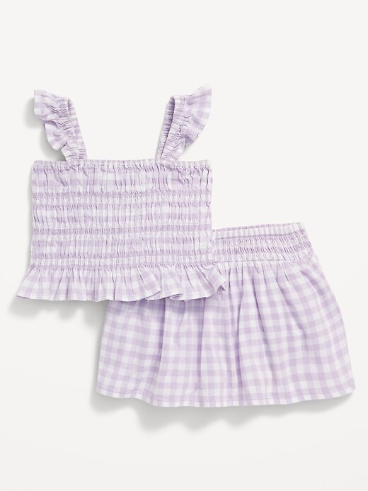 View large product image 2 of 3. Printed Sleeveless Smocked Top & Skirt Set for Baby