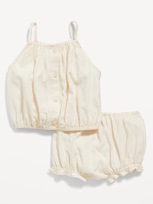 View large product image 1 of 2. Patterned Button-Front Cami Top & Bloomer Shorts Set for Baby