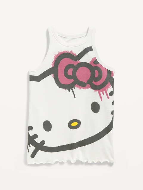 Camisole à imprimé de la culture pop sous licence et ourlet ondulé pour Fille - Hello Kitty