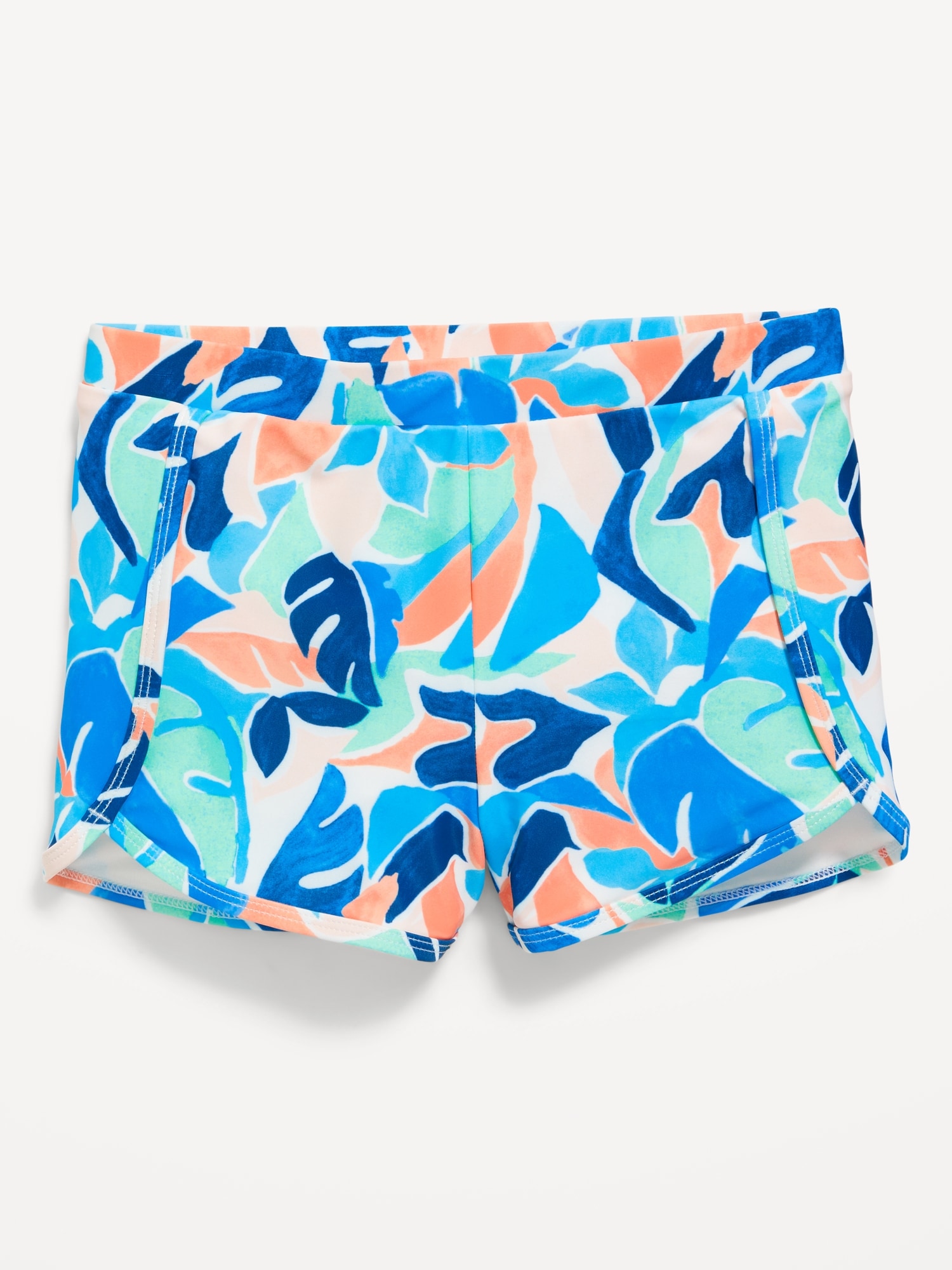 Old Navy Dolphin-Hem Swim Shorts for Girls blue. 1