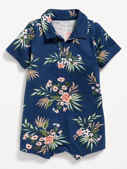 View large product image 1 of 2. Short-Sleeve Printed Romper for Baby