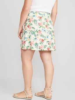 High-Waisted Linen-Blend Mini A-Line Skirt for Women | Old Navy