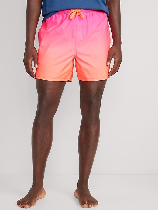 View large product image 1 of 1. Printed Swim Trunks -- 5-inch inseam