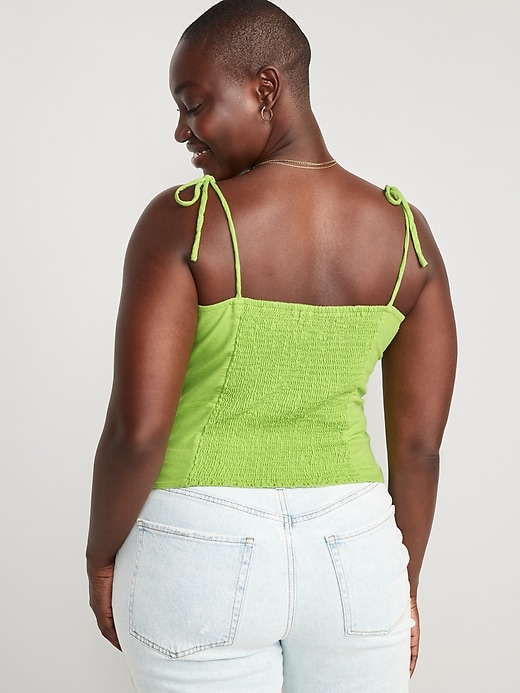 Image number 6 showing, Fitted Linen-Blend Crop Top