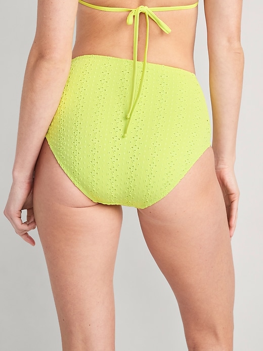 Image number 2 showing, High-Waisted Eyelet Bikini Swim Bottoms