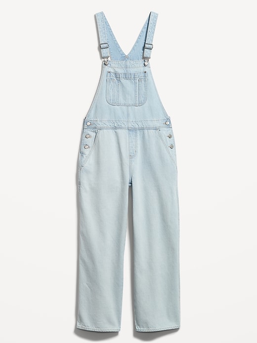 Image number 4 showing, Baggy Wide-Leg Non-Stretch Jean Overalls