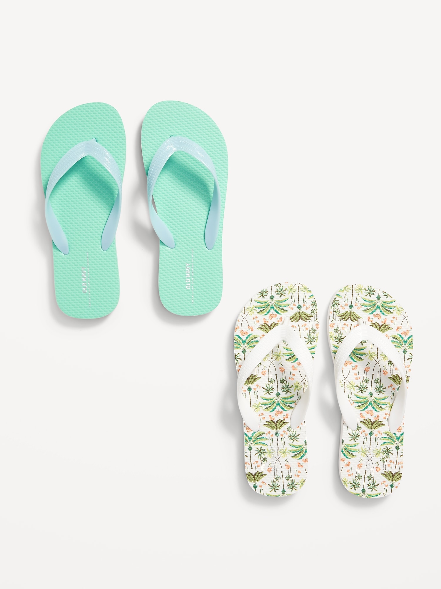 Old Navy 2-Pack Flip-Flop Sandals for Girls (Partially Plant-Based) green. 1