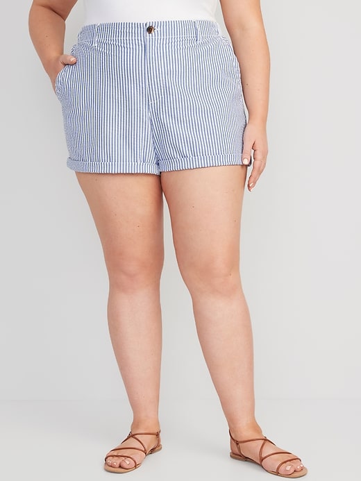 Image number 6 showing, High-Waisted OGC Chino Seersucker Pull-On Shorts -- 3.5-inch inseam