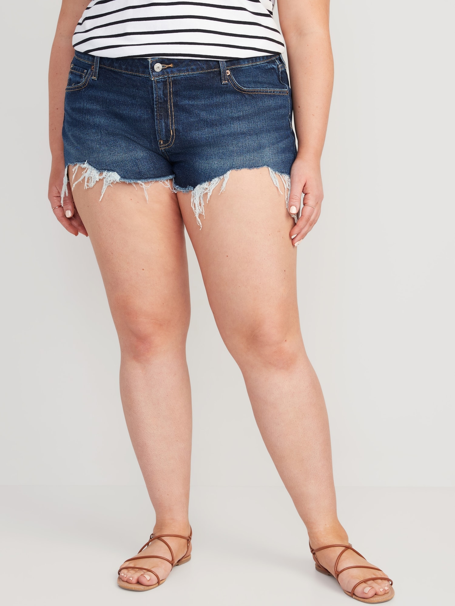 Low-Rise OG Straight Super-Short Cut-Off Jean Shorts -- 1.5-inch