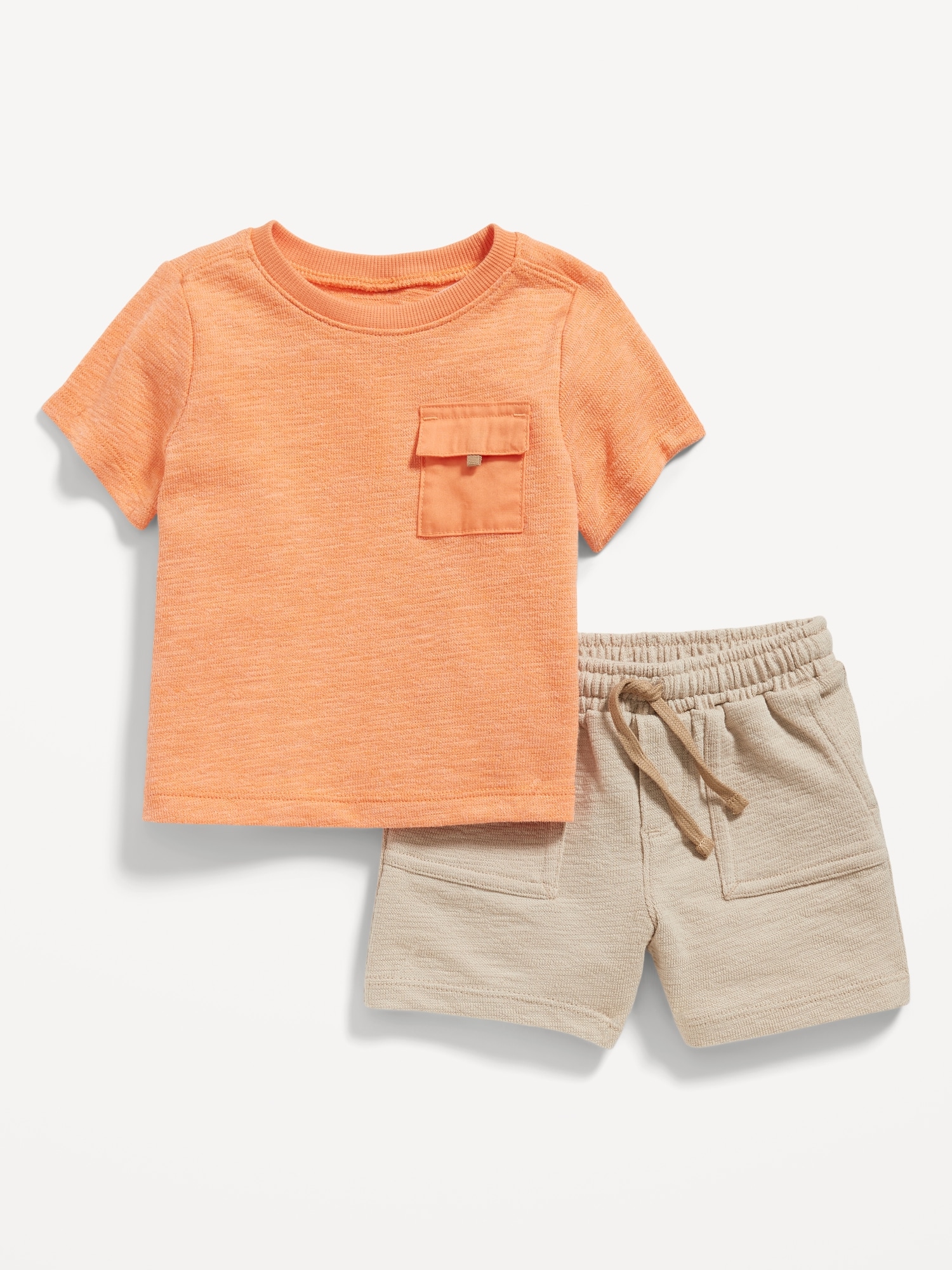 Old Navy Textured Pocket T-Shirt and Pull-On Shorts Set for Baby multi. 1